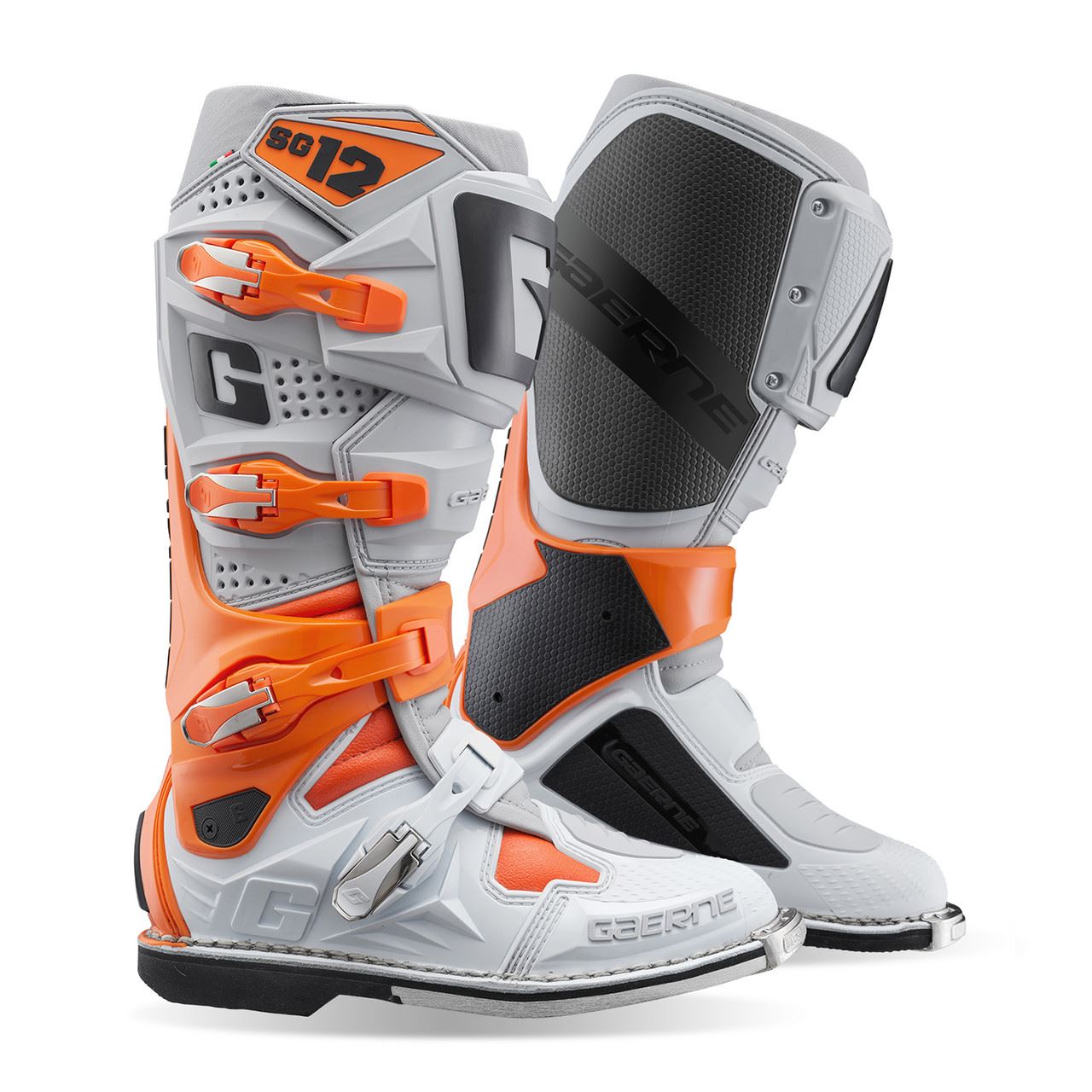 Gaerne SG12 Motocross Boots Orange Grey White
